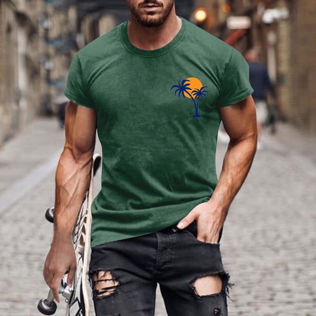 Mefallenssiah Hauts pour Hommes, Liquidation T-Shirt à Manches Courtes Imprimé Col Rond Mode Décontractée Manches Courtes