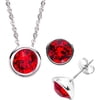 Swarovski Crystal Silver-Plated Necklace and Earring Set, Available in 12 Birthstones