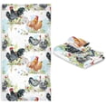 thumbnail image 4 of GZHJMY Soft 3 Towels Set Rooster Chicken Butterfly Flowers,1 Bath Towel+1 Hand Towel+1 Washcloth Decor for Home,Bathroom, Hotel, Gym, Spa and Beach, 4 of 6