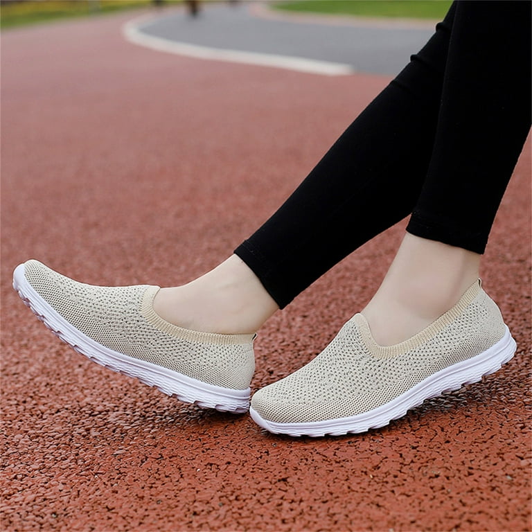 CAICJ98 Womens Tennis Shoes Women's Fashion Sneakers Low Top Casual Loafer  Slip On Flat Walking Shoes,Pink 