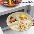 thumbnail image 7 of Portion Control Plate For Adults Weight Loss, Round Bariatric Portion Control Plate, Reusable Wheat Straw Divided Plate With 3 Compartments, Dishwasher & Microwave Safe (4 Pcs), 7 of 7