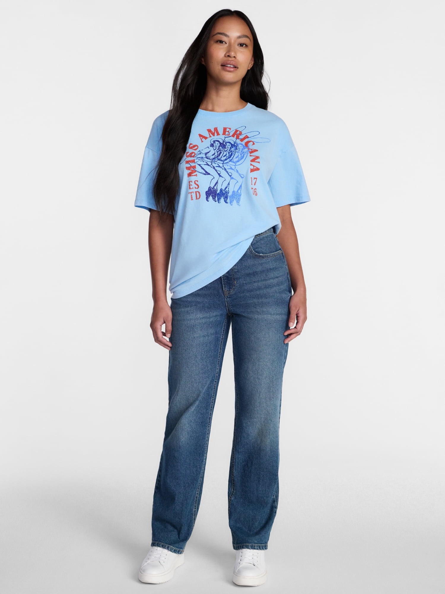 Miss Americana Women's Graphic Cotton Tee with Short Sleeves from Way to Celebrate, Sizes XXS-XXL