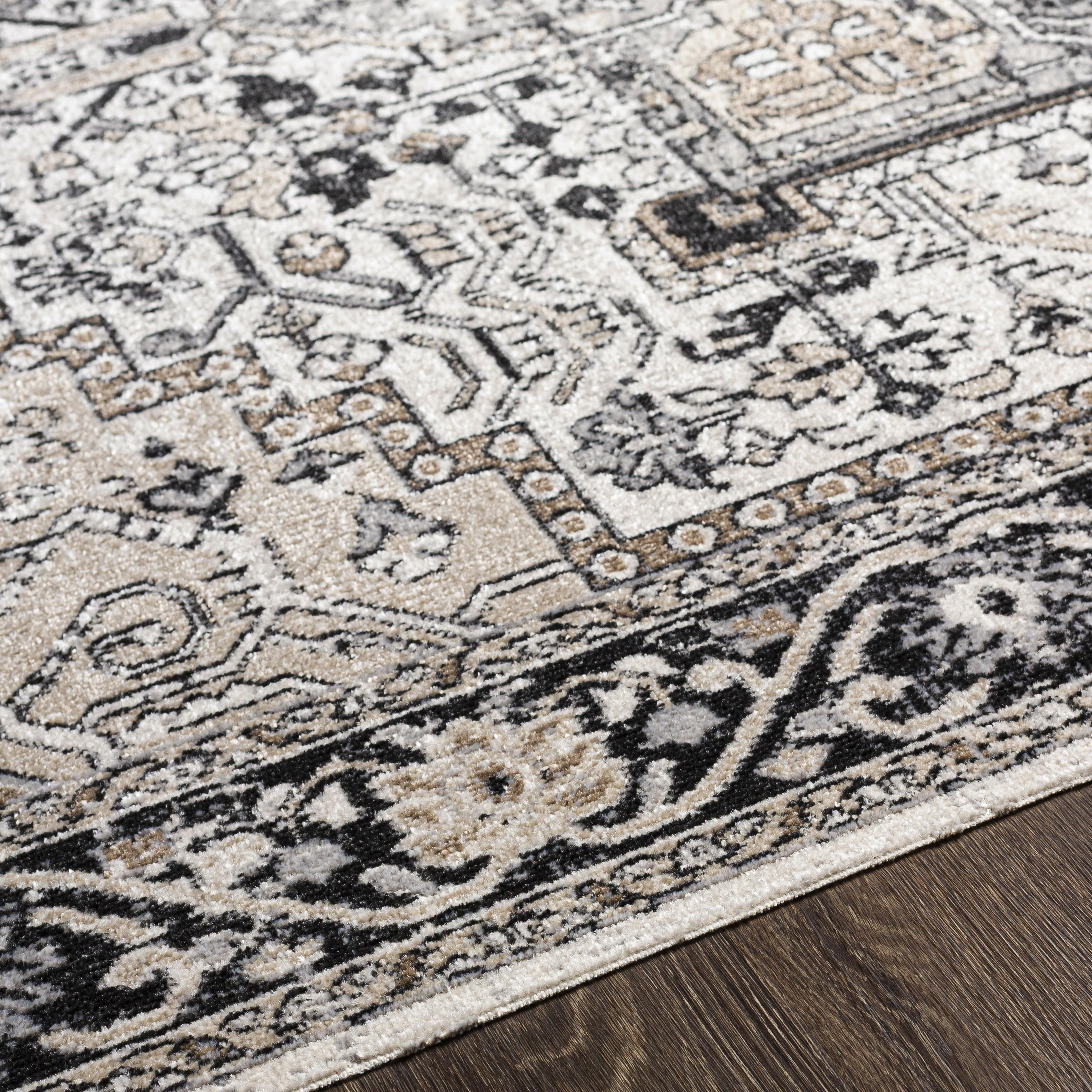 Mainstays Black & Ivory Persian Indoor Area Rug, 5' x 7'