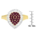 thumbnail image 5 of 10K Yellow Gold 1ct TDW Round Treated Ruby Gemstone and Baguette Diamond Ballerina Cluster Ring (H-I ,SI1-SI2), 5 of 5