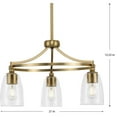 thumbnail image 2 of Parkhurst Collection Three-Light New Traditional Brushed Bronze Clear Glass Chandelier Light, 2 of 2