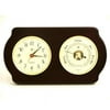 Bey-Berk International WS412 Brass Quartz Clock Barometer - Ash Wood