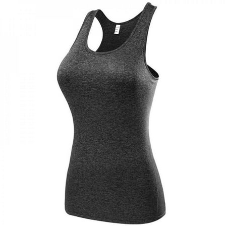 

Clearance!Women s Sports Fitness Vest Quick-drying SleevelessClothes Without Chest Randing Striy Sweater Jumei Yoga Clothing Gray M