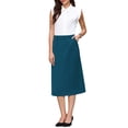 thumbnail image 2 of INSPIRE CHIC Stylish Women's Pencil Skirt with High Waist and Split Back for Work and Casual Wear S Peacock Blue, 2 of 5