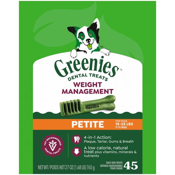 Greenies Adult Natural Dental Dog Treats Large Size, Blueberry Flavor, 12 oz. Pack, 8 Count