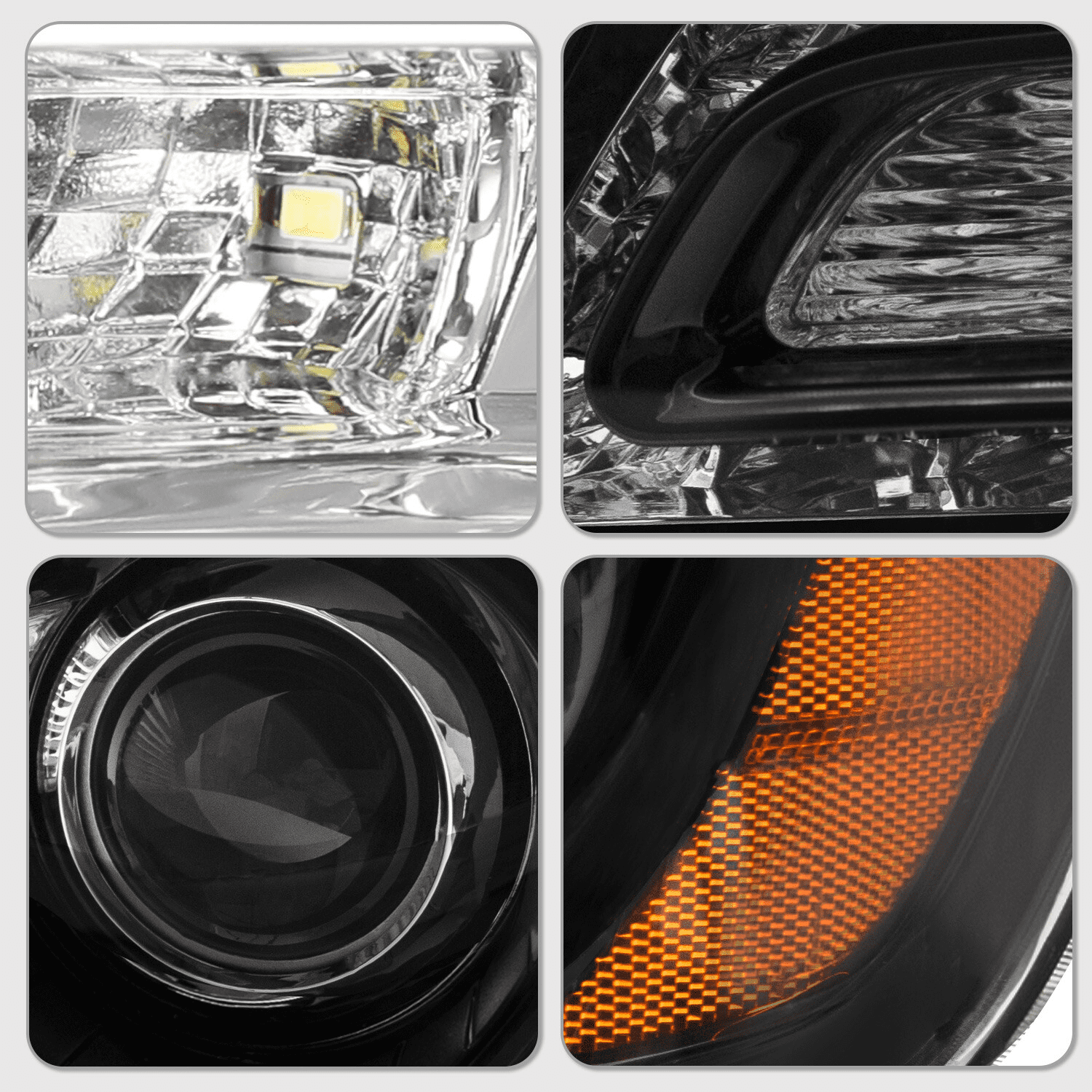 Titans Motors Black LED DRL Projector Headlights for 2011–2023 Chrysler 300 — Driver & Passenger Side Pair