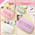 thumbnail image 4 of Bolsas de maquillaje Pinkunn Preppy Chenille Letter 4 unidades para mujer, 4 of 7