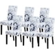 thumbnail image 1 of Nvzi Dining Chair Cover for Dining Room Set of 6 Grey Stretch Removable Washable Kitchen Parsons Chair Covers 6 Pack, Flower Pattern C, 1 of 4