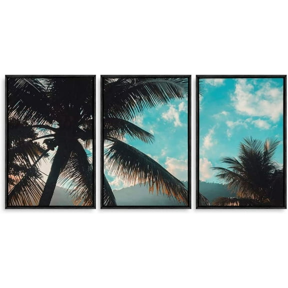 IDEA4WALL 3 Piece Canvas Wall Art Tropical Palm Trees Canvas Prints Framed Wall Art Decor