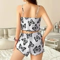 thumbnail image 6 of Womens Strawberry Print Pajama Set Summer Cute Crop Cami and Shorts Ribbed 2 Piece Lounge Sets Black L, 6 of 6