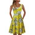 thumbnail image 1 of yoeyez Robes d'Été pour Femmes - 2024 Mode Robe Midi Bohème Imprimé Floral Col Rond Sans Manches Robe d'Été, 1 of 5