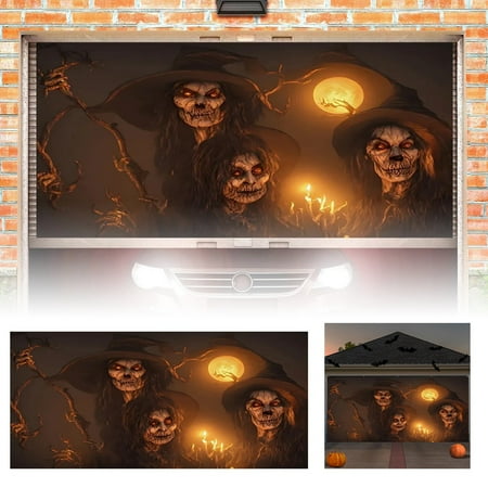 

2024 Hot Selling Happy Background Party Pumpkin Hexenbiest Skeleton Gate Fence Photography Garage Background Party Decorations ！