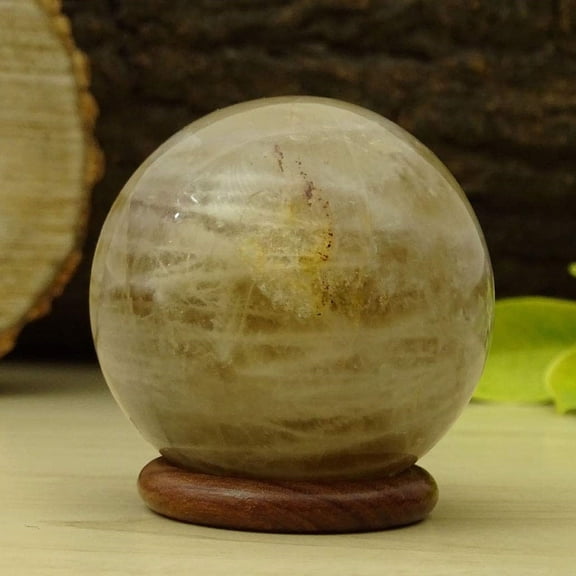 Reikiera Cat Eye Stone Sphere Ball With Ring Stand Aura Balancing Reiki Healing