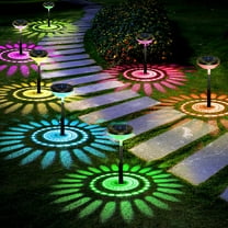 Solar Outdoor Lights Waterproof,4 Pack Color Changing Warm White LED Solar Garden Lights ,Solar Powered Garden Lights for Walkway Yard Backyard Lawn Landscape Decorative
