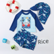 thumbnail image 4 of Traje de baño dividido para niños, manga larga, protector solar, estampado de tiburón, traje de baño para niños, cómodo traje de baño de alta elasticidad, 4 of 6