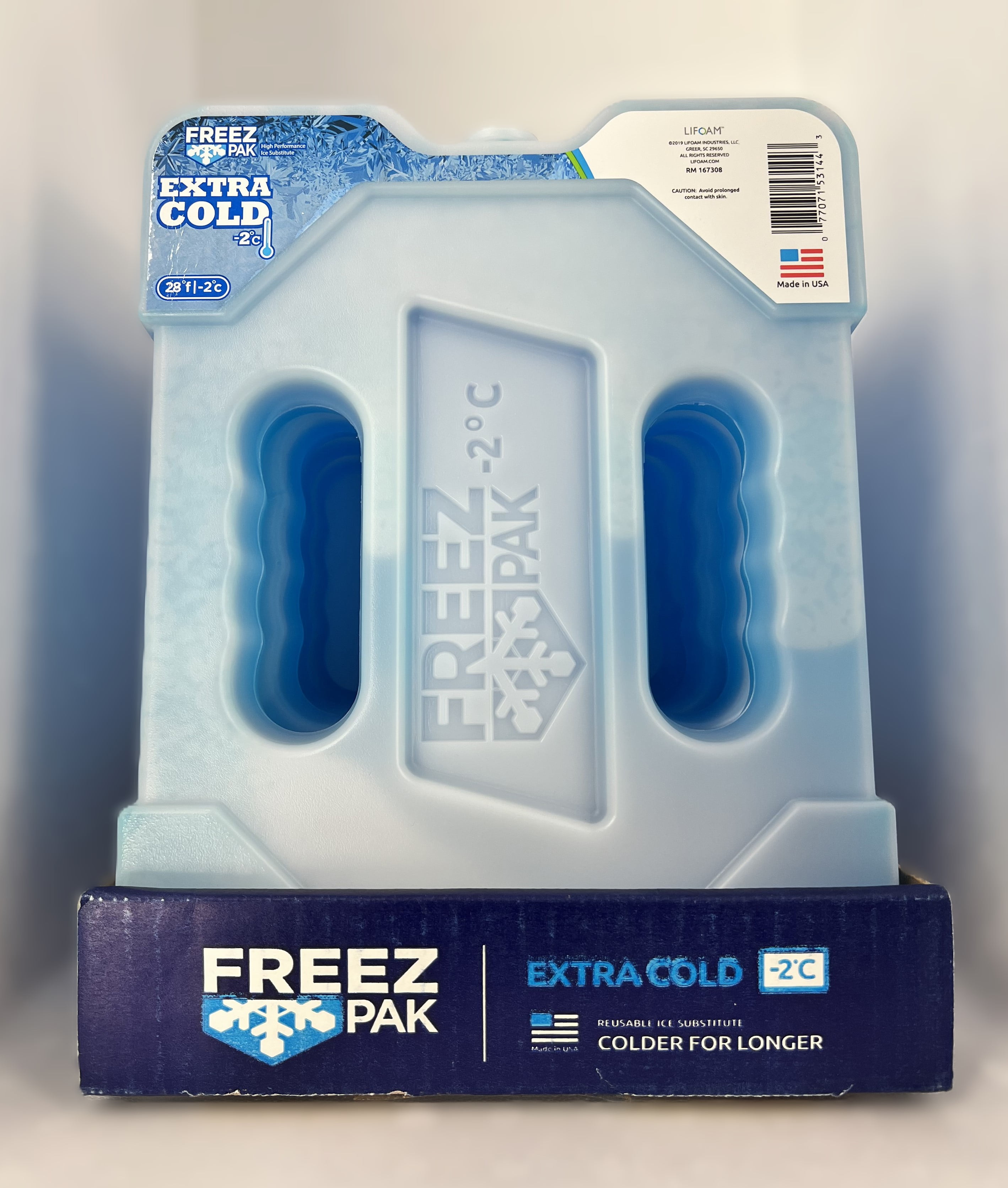 (2 pack) FREEZ PAK X-Large Extra Cold Reusable Ice Pack with Hard Shell, -2C, 4.7lbs