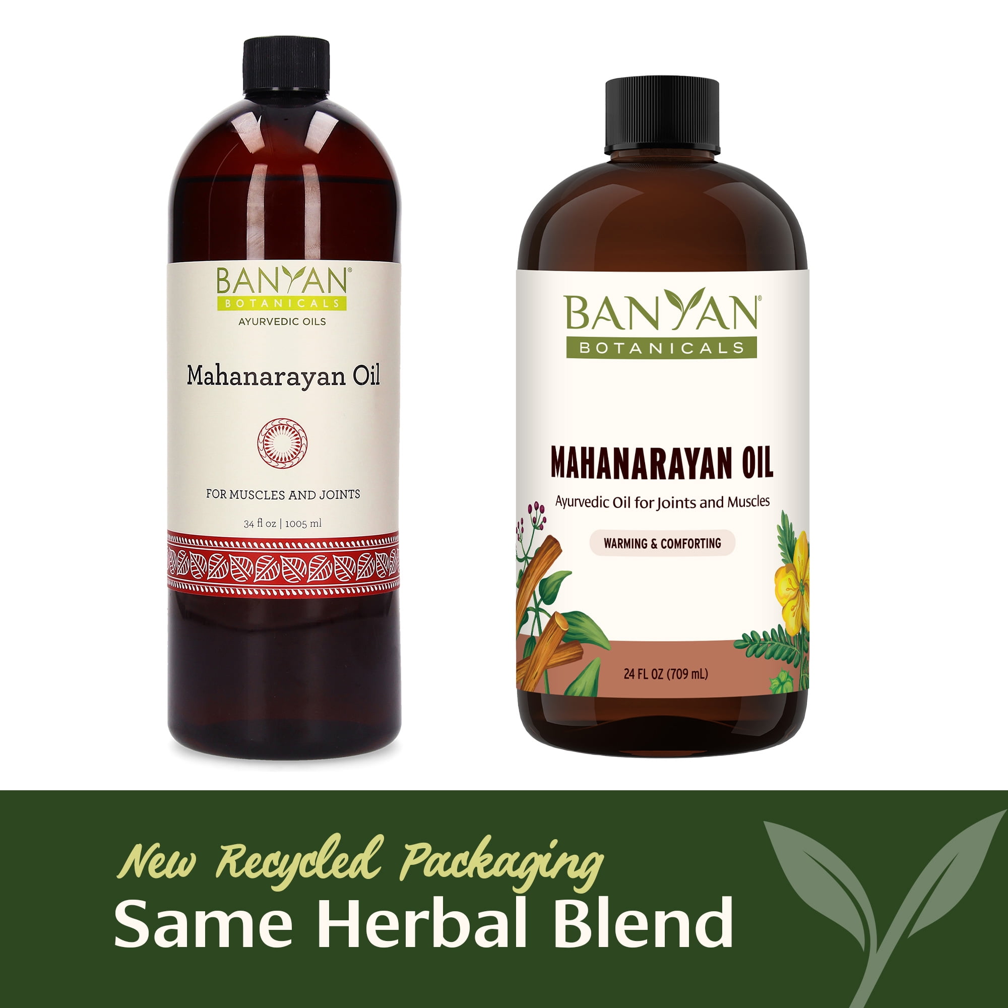 Banyan Botanicals Mahanarayan Oil – 99% Organic Ayurvedic Massage Oil – Penetrating Herbal Oil to Warm, Comfort, and Soothe Joints and Muscles – 24 oz. – Non GMO Sustainably Sourced Abhyanga Oil