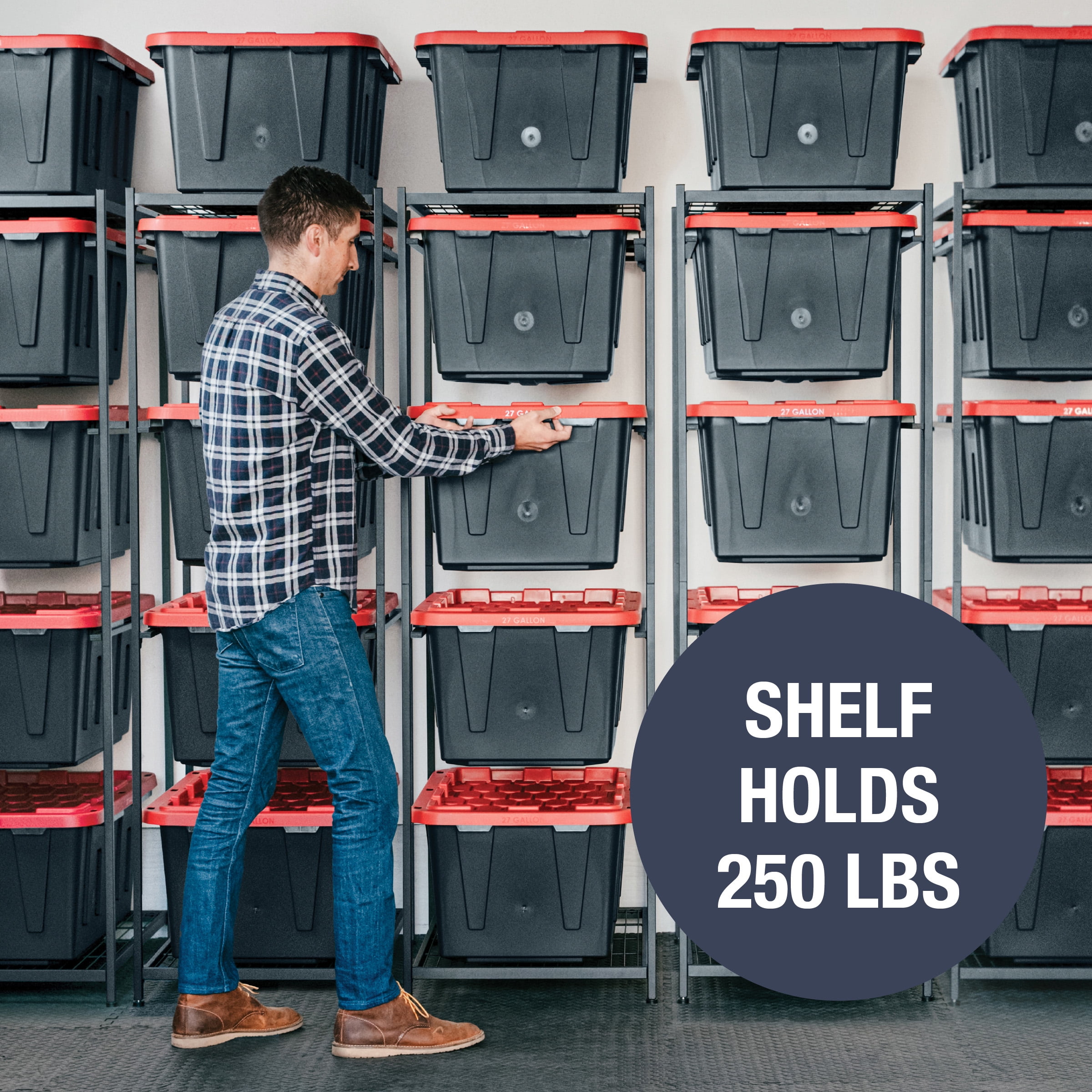 Hyper Tough 27G Totes 4pk & Clevermade Rack
