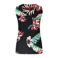 thumbnail image 6 of Womens Tops Summer Women Sleeveless Floral Printed Button Plus Size Tank Tops Loose Crew Neck Vest T Shirts Tunics Tee Plus Size Tops for Women, 6 of 6