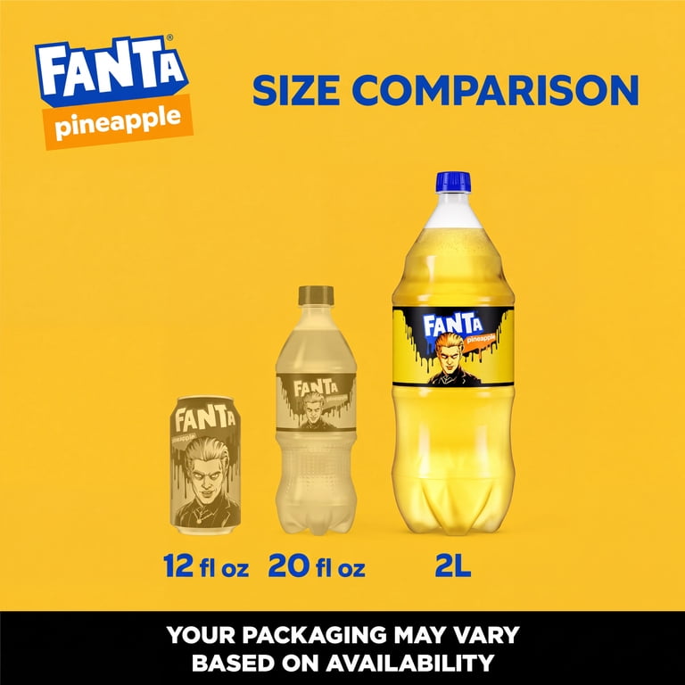 Fanta Pineapple 2 Liter Bottle, Delicious Fruit Soda Pop Beverage