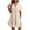Beige, variant on Casual Dress for Women Summer V Neck Lightweight Textured Flowy Loose Vacation Short Sleeve Sundress