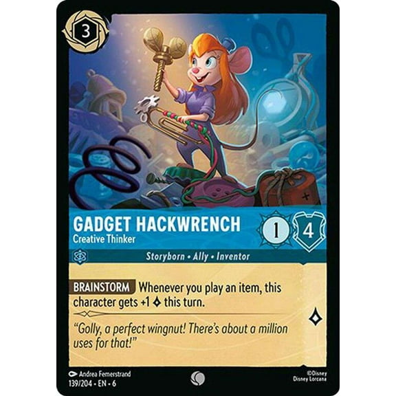 Disney Lorcana Azurite Sea Common Gadget Hackwrench - Creative Thinker #139