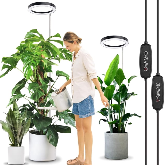 Grow Light for Indoor Plants Full Spectrum Plant Lamp with LEDs H/H/ Timer Dimmable Levels Spectrum Modes Height Adjustable Ideal for Growing Large