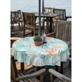 thumbnail image 2 of Outdoor Tablecloths with Umbrella Hole & Zipper, Teal Red Coastal Jellyfish Round Tablecloths 60 Inch, Summer Nautical Beach Coral Starfish Waterproof Table Cloth, Patio/Pool/Picnic Table Covers, 2 of 8