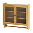 thumbnail image 2 of 24.8''Glass Door Vintage Double Door Wall Cabinet With Three Tiers of Storage With Towel Rack,for Bathroom, Kitchen,,Dining Room,,Original Wood Color, 2 of 12