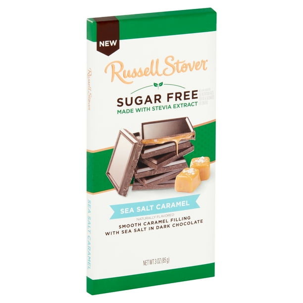 Russell Stover Sugar Free Sea Salt Caramel in Dark Chocolate, 3 oz