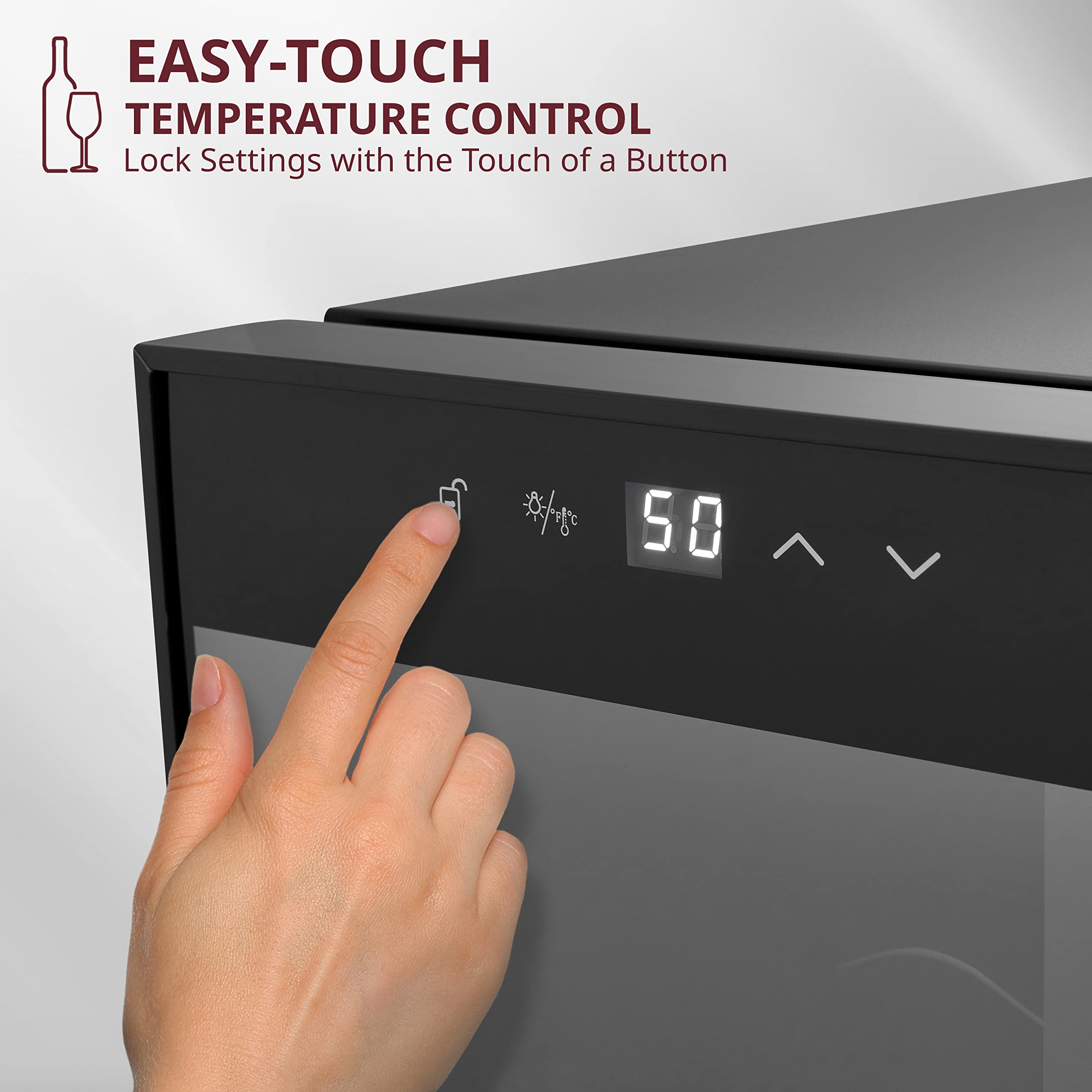Schmécké 12-Bottle Freestanding Wine Cooler with Digital Temp & LED Lighting
