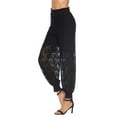 thumbnail image 7 of HongQid Women's Y2K Floral See Through Pants Sheer Straight Leg Long Pants Club Wear, 7 of 7