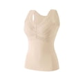 thumbnail image 2 of Women Thermal Sleeveless Camisole Built-in Bra Fleece Lined Warm V Neck Tank Top Solid Color Stretchy Slim Fit Winter Layering Underwear Vest, 2 of 5