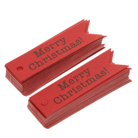 100Pcs/Set Merry Christmas Kraft Tags with 10m Rope as Christmas Decoration Message Card