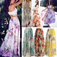 thumbnail image 1 of Femmes Imprimé Floral Longue Robe d'Été Robes de Style de Vacances Robe de Soleil, 1 of 5