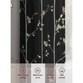 thumbnail image 6 of Sparrow Sheer Curtains 84 Inch Length 2 Panels Set Window Treatments, Spring Birds on The Branches Vintage Country Black Rod Pocket Semi Curtains for Living Room/Bedroom/Kitchen Décor, 104"W x 84"L, 6 of 7