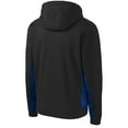 thumbnail image 6 of Sport-Tek Youth Sport Wick CamoHex Fleece Colorblock Hooded Pullover-L (Black/ True Royal), 6 of 6