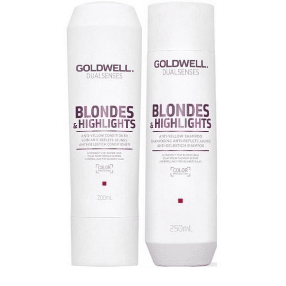 GOLDWELL DUALSENSES BLONDE AND HIGHLIGHTS ANTI-YELLOW SHAMPOO AND CONDITIONER COMBO