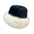 thumbnail image 5 of LShunze Winter Bucket Hat Fluffy Faux Fur Fisherman Plush Warm Hats Cute Fuzzy Bucket Hat for Women Cold Weather Headwear Daily Wear, 5 of 8