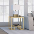 thumbnail image 2 of Henn&Hart Modern Geometric-Inspired Glass Side Table, 1, Silver, 2 of 7