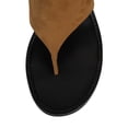 thumbnail image 3 of FSJ Women Fashion Round Open Toe Thong Booties Chunky High Heel Sandals Flip Flop Ankle Boots Side Zipper Party Prom Shoes Size 8 Khaki, 3 of 4