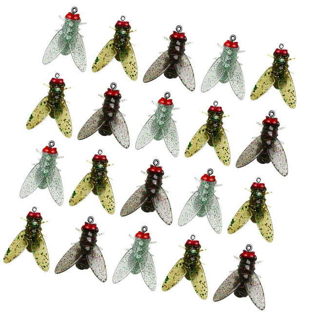 20 señuelos de pesca con mosca biónicos, señuelos artificiales con anzuelo para curricán para grandes 15mm
