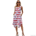 thumbnail image 2 of HELLHERO 1776 2026 Patriotic Pattern Sleeveless Sundress for Party Cocktail Party, Side Pockets Irregular Hem Asymmetric Hem Midi Dress, 2 of 8