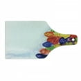thumbnail image 1 of Watercolor Flower Cutting Board, Group of Murky Mix Fish Sea Animals in Dark Motley Abstract Art Image, Tempered Glass Cutting and Serving Board, Wine Bottle Shape, Multicolor, by Ambesonne, 1 of 1
