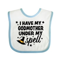 Inktastic I Have My Godmother Under My Spell with Cute Witch Hat Boys or Girls Baby Bib