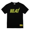 thumbnail image 2 of Men's Mitchell & Ness Black Miami Heat Hardwood Classics Neon Nights Premium T-Shirt, 2 of 5